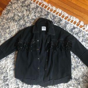 Zara black bejeweled jacket